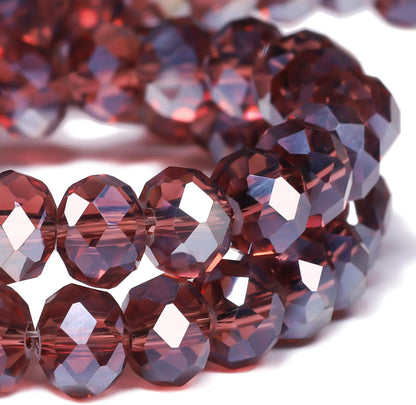 500pcs 6mm Crystal Glass Beads for Jewelry Making Faceted Rondelle Flat Beads for Bracelets Necklace Earrings DIY Crafts (Yellow Crystal AB Bead)
