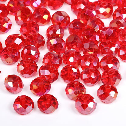 500pcs 6mm Crystal Glass Beads for Jewelry Making Faceted Rondelle Flat Beads for Bracelets Necklace Earrings DIY Crafts (Yellow Crystal AB Bead)