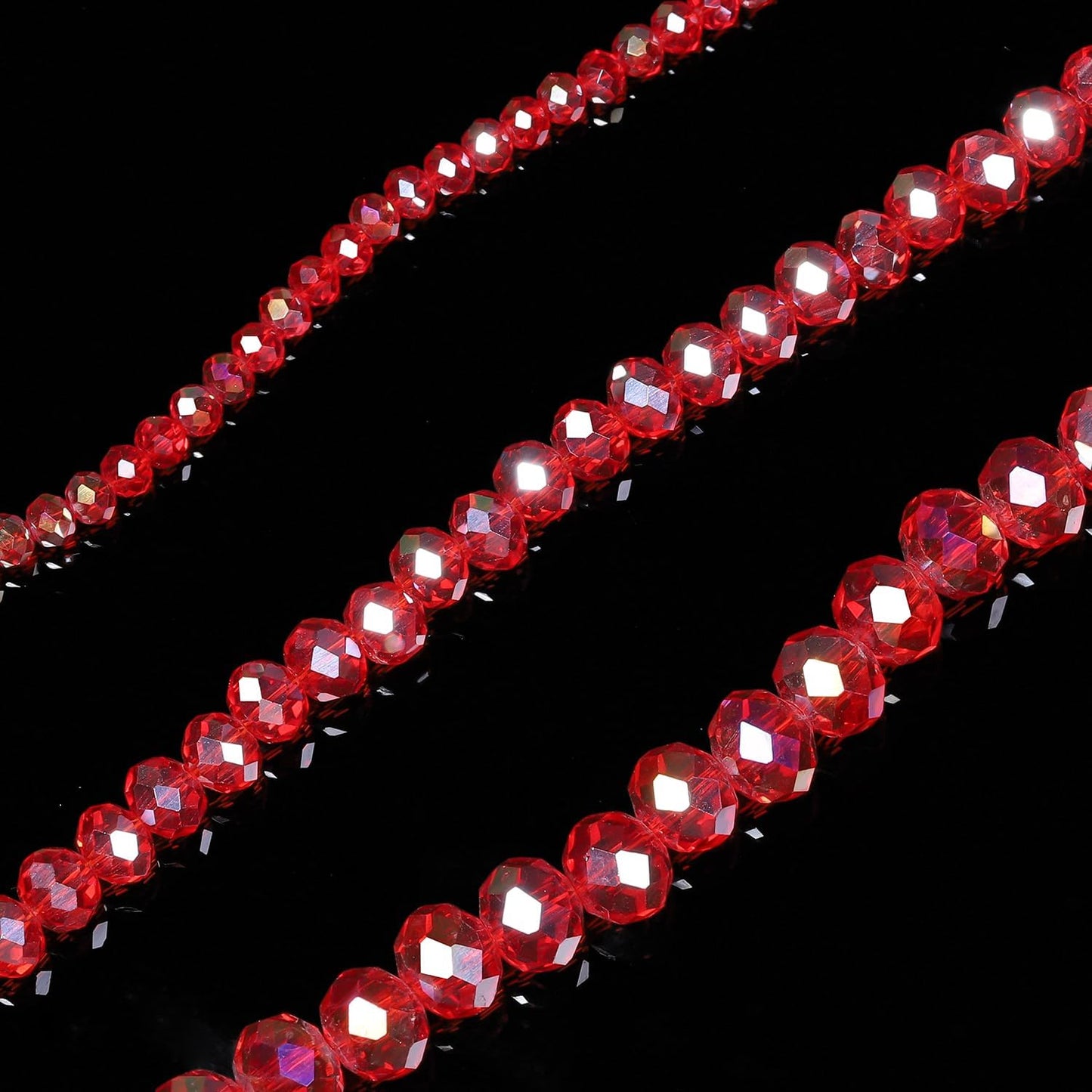 500pcs 6mm Crystal Glass Beads for Jewelry Making Faceted Rondelle Flat Beads for Bracelets Necklace Earrings DIY Crafts (Yellow Crystal AB Bead)