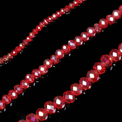 500pcs 6mm Crystal Glass Beads for Jewelry Making Faceted Rondelle Flat Beads for Bracelets Necklace Earrings DIY Crafts (Yellow Crystal AB Bead)
