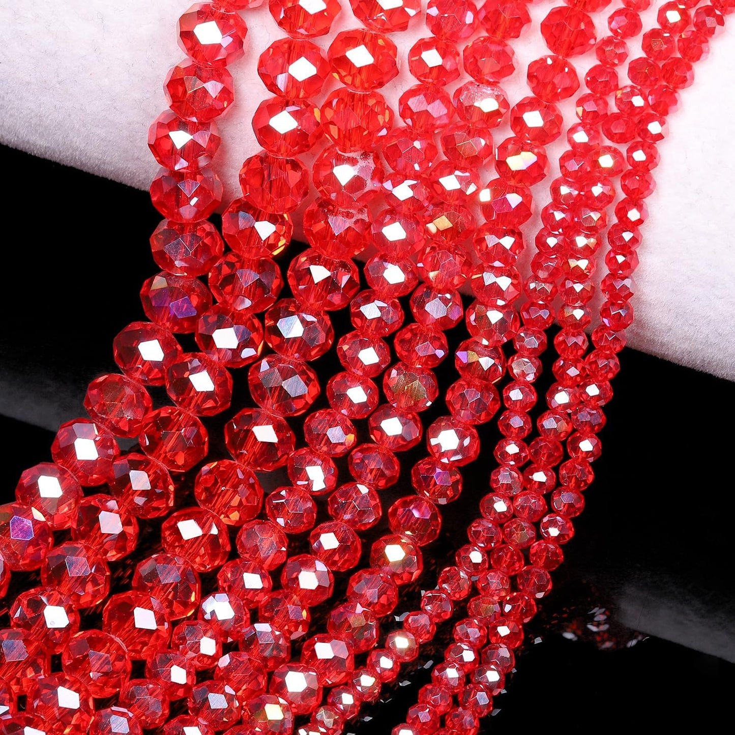 500pcs 6mm Crystal Glass Beads for Jewelry Making Faceted Rondelle Flat Beads for Bracelets Necklace Earrings DIY Crafts (Yellow Crystal AB Bead)