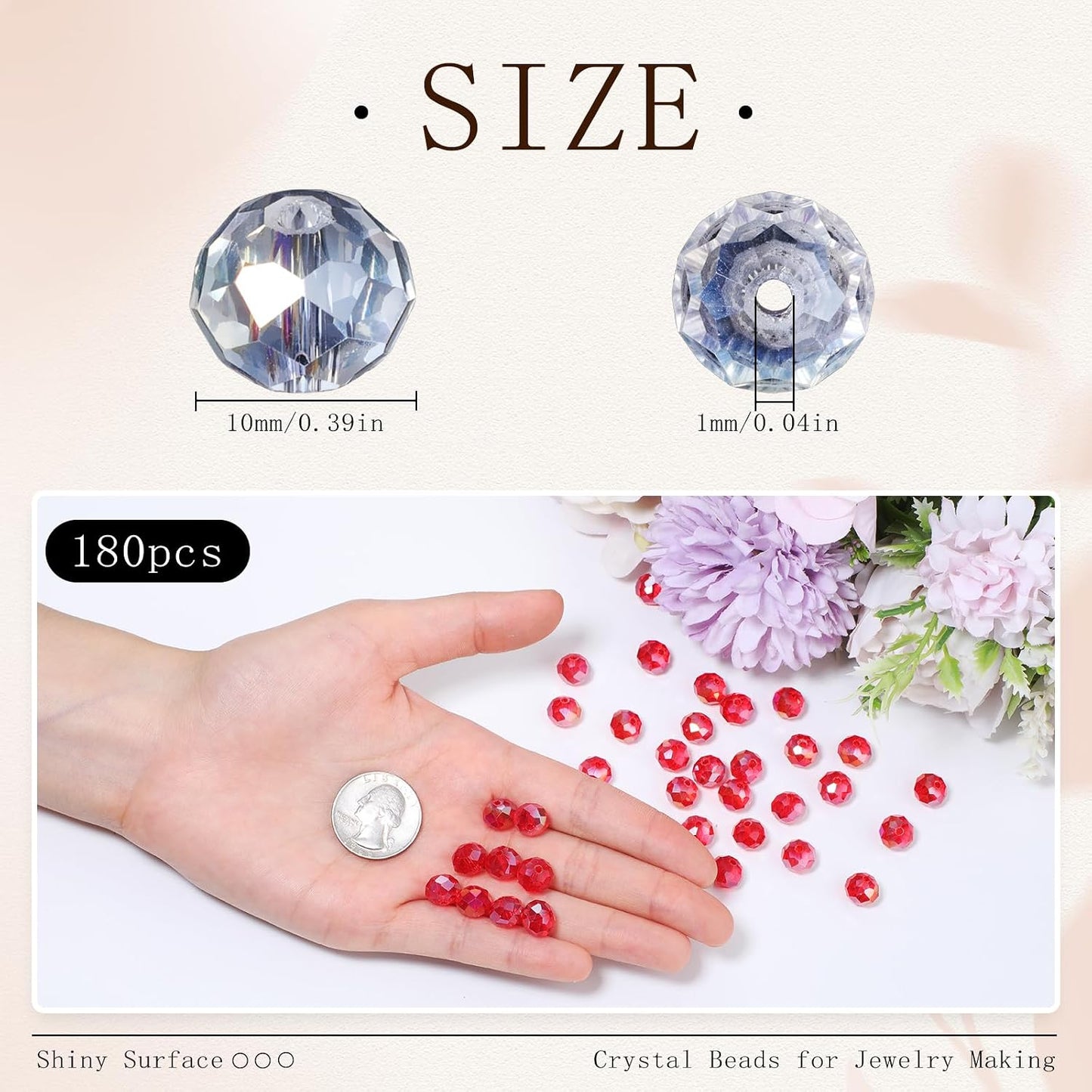 500pcs 6mm Crystal Glass Beads for Jewelry Making Faceted Rondelle Flat Beads for Bracelets Necklace Earrings DIY Crafts (Yellow Crystal AB Bead)