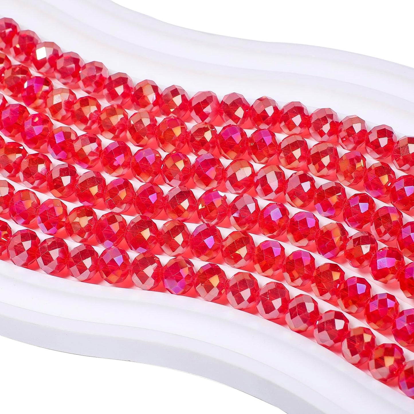500pcs 6mm Crystal Glass Beads for Jewelry Making Faceted Rondelle Flat Beads for Bracelets Necklace Earrings DIY Crafts (Yellow Crystal AB Bead)