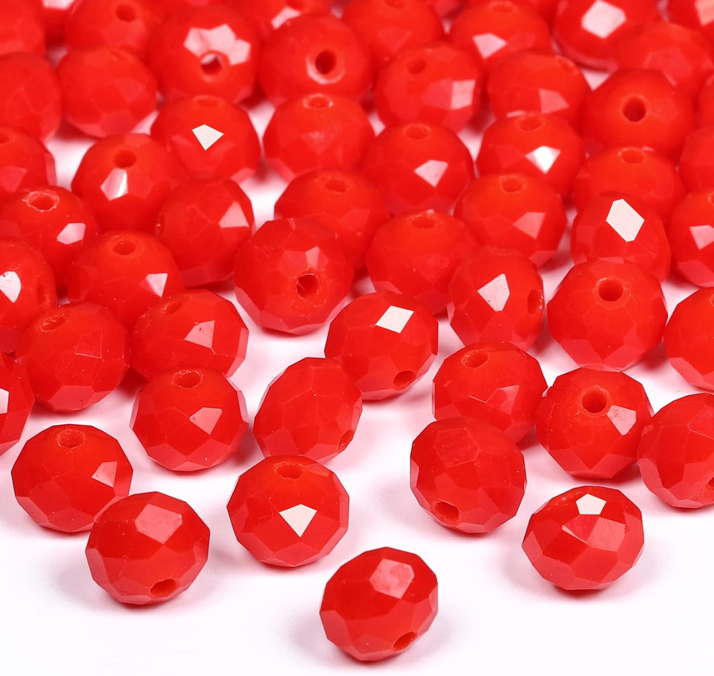 500pcs 6mm Crystal Glass Beads for Jewelry Making Faceted Rondelle Flat Beads for Bracelets Necklace Earrings DIY Crafts (Yellow Crystal AB Bead)