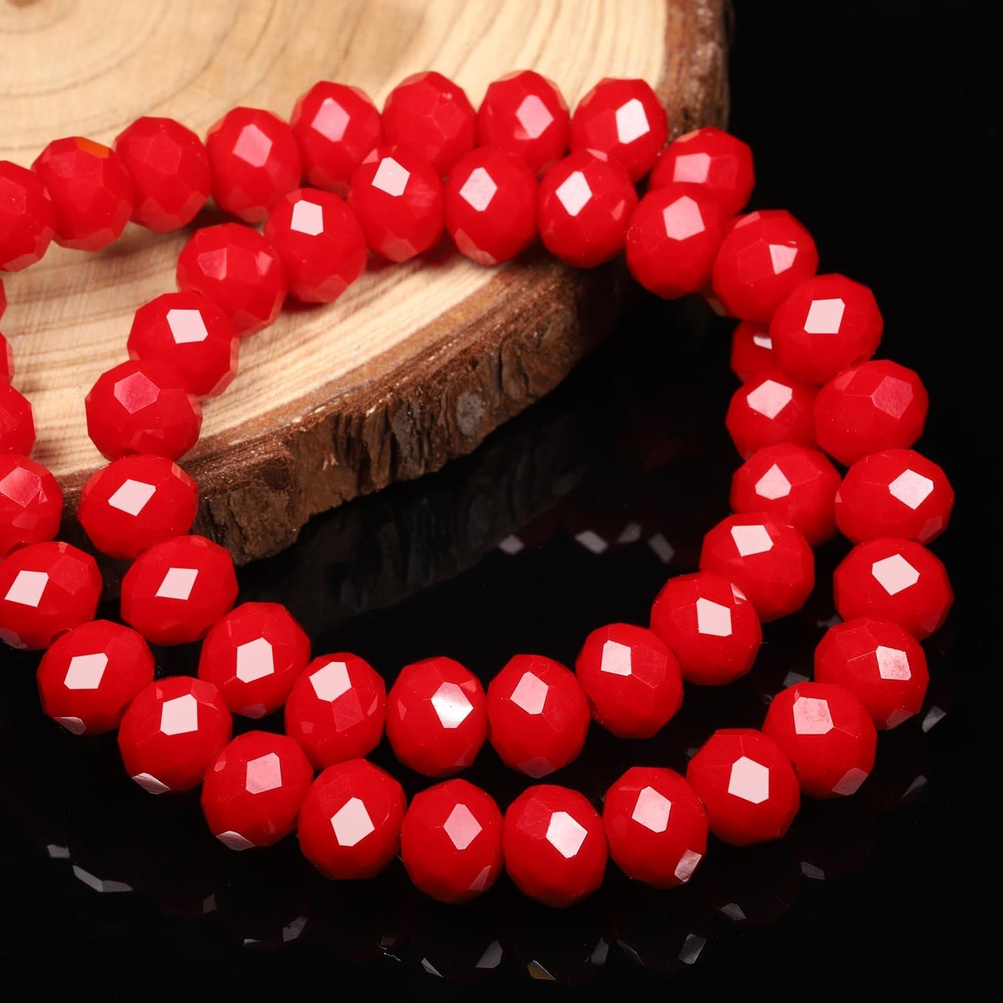500pcs 6mm Crystal Glass Beads for Jewelry Making Faceted Rondelle Flat Beads for Bracelets Necklace Earrings DIY Crafts (Yellow Crystal AB Bead)