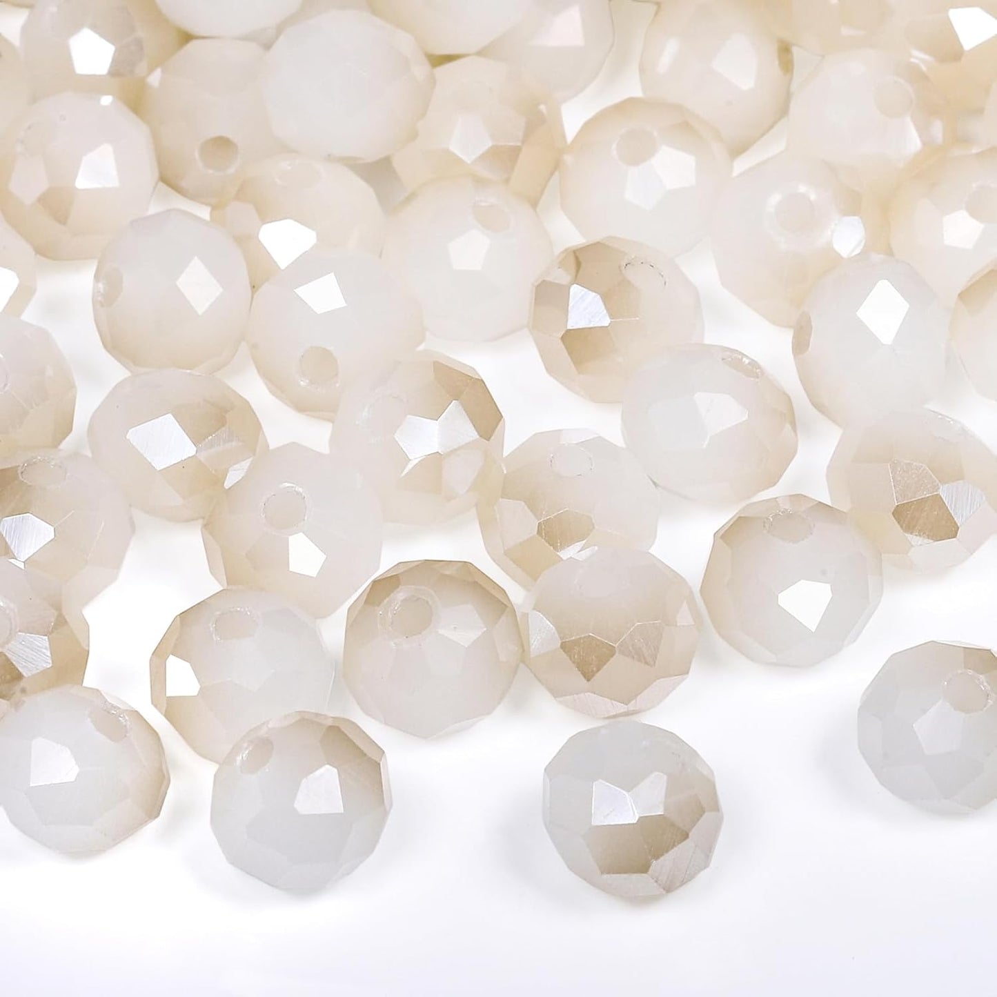 500pcs 6mm Crystal Glass Beads for Jewelry Making Faceted Rondelle Flat Beads for Bracelets Necklace Earrings DIY Crafts (Yellow Crystal AB Bead)