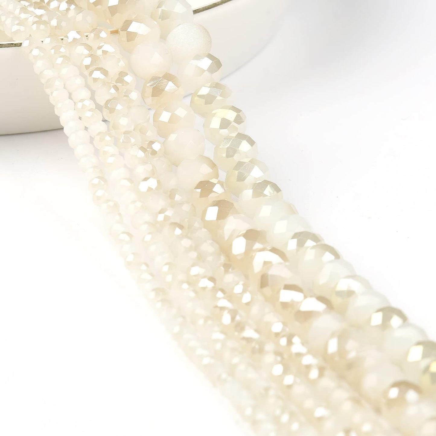 500pcs 6mm Crystal Glass Beads for Jewelry Making Faceted Rondelle Flat Beads for Bracelets Necklace Earrings DIY Crafts (Yellow Crystal AB Bead)