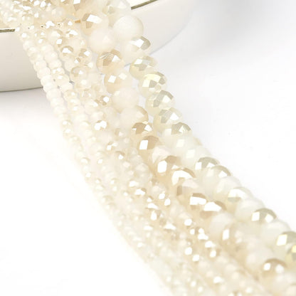 500pcs 6mm Crystal Glass Beads for Jewelry Making Faceted Rondelle Flat Beads for Bracelets Necklace Earrings DIY Crafts (Yellow Crystal AB Bead)