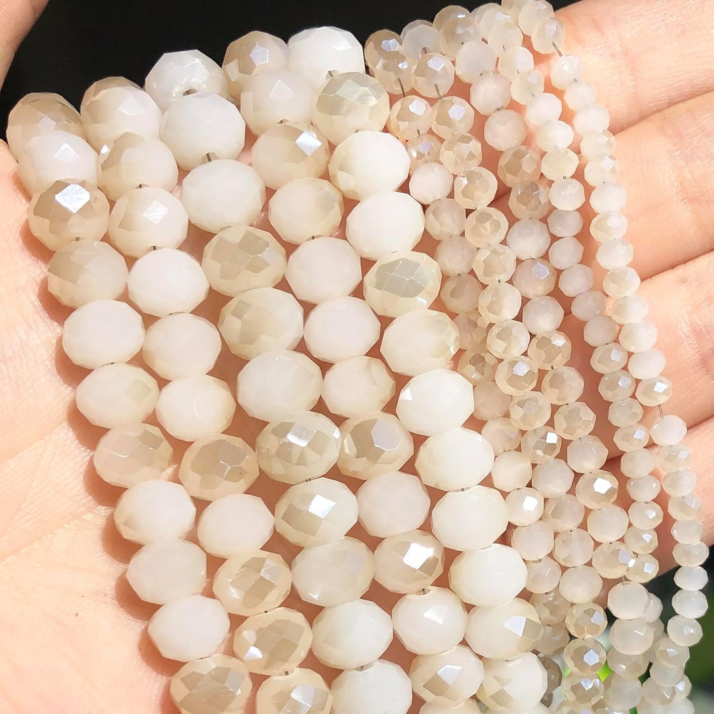 500pcs 6mm Crystal Glass Beads for Jewelry Making Faceted Rondelle Flat Beads for Bracelets Necklace Earrings DIY Crafts (Yellow Crystal AB Bead)