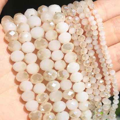 500pcs 6mm Crystal Glass Beads for Jewelry Making Faceted Rondelle Flat Beads for Bracelets Necklace Earrings DIY Crafts (Yellow Crystal AB Bead)