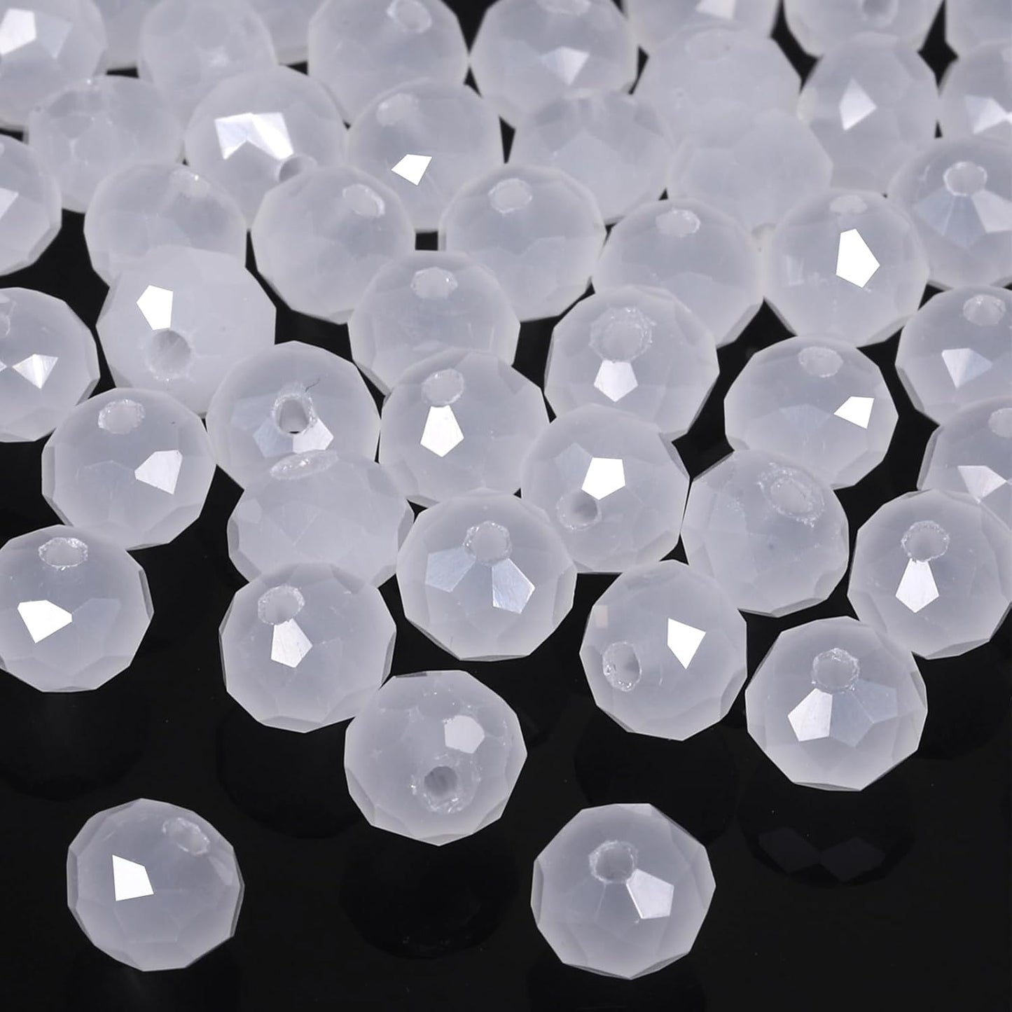 500pcs 6mm Crystal Glass Beads for Jewelry Making Faceted Rondelle Flat Beads for Bracelets Necklace Earrings DIY Crafts (Yellow Crystal AB Bead)
