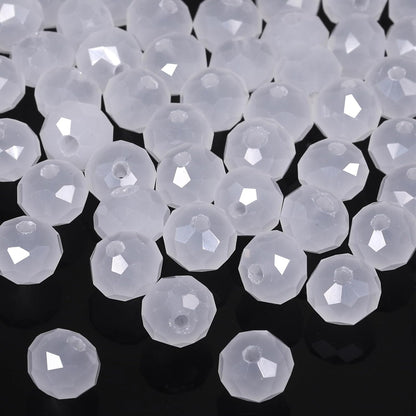 500pcs 6mm Crystal Glass Beads for Jewelry Making Faceted Rondelle Flat Beads for Bracelets Necklace Earrings DIY Crafts (Yellow Crystal AB Bead)