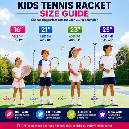 2-Pack Kids Tennis Racket Set, Junior Racquets with Bag and Balls | Aluminum alloy set with 2 pre-strung racquets, 2 balls and shoulder bag