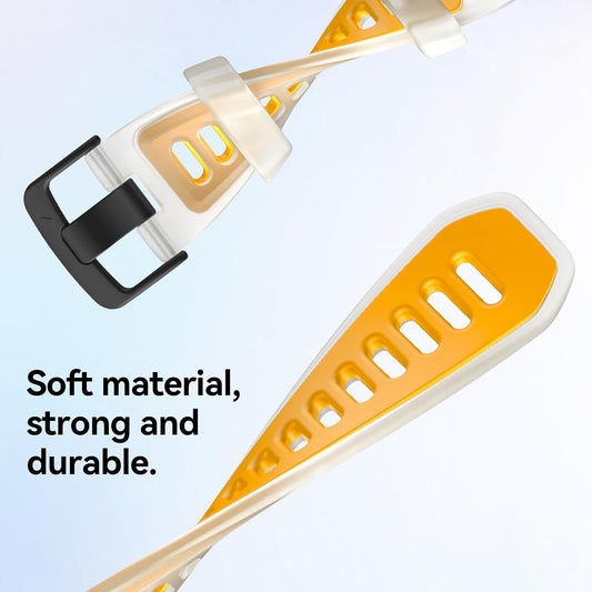Watch Bands for Garmin Forerunner 570 42mm/Forerunner 245/Forerunner 645, 20mm Silicone Replacement Strap for Venu SQ 2/Venu 2 Plus/Approach S40 Smart Watch, Translucent Yellow