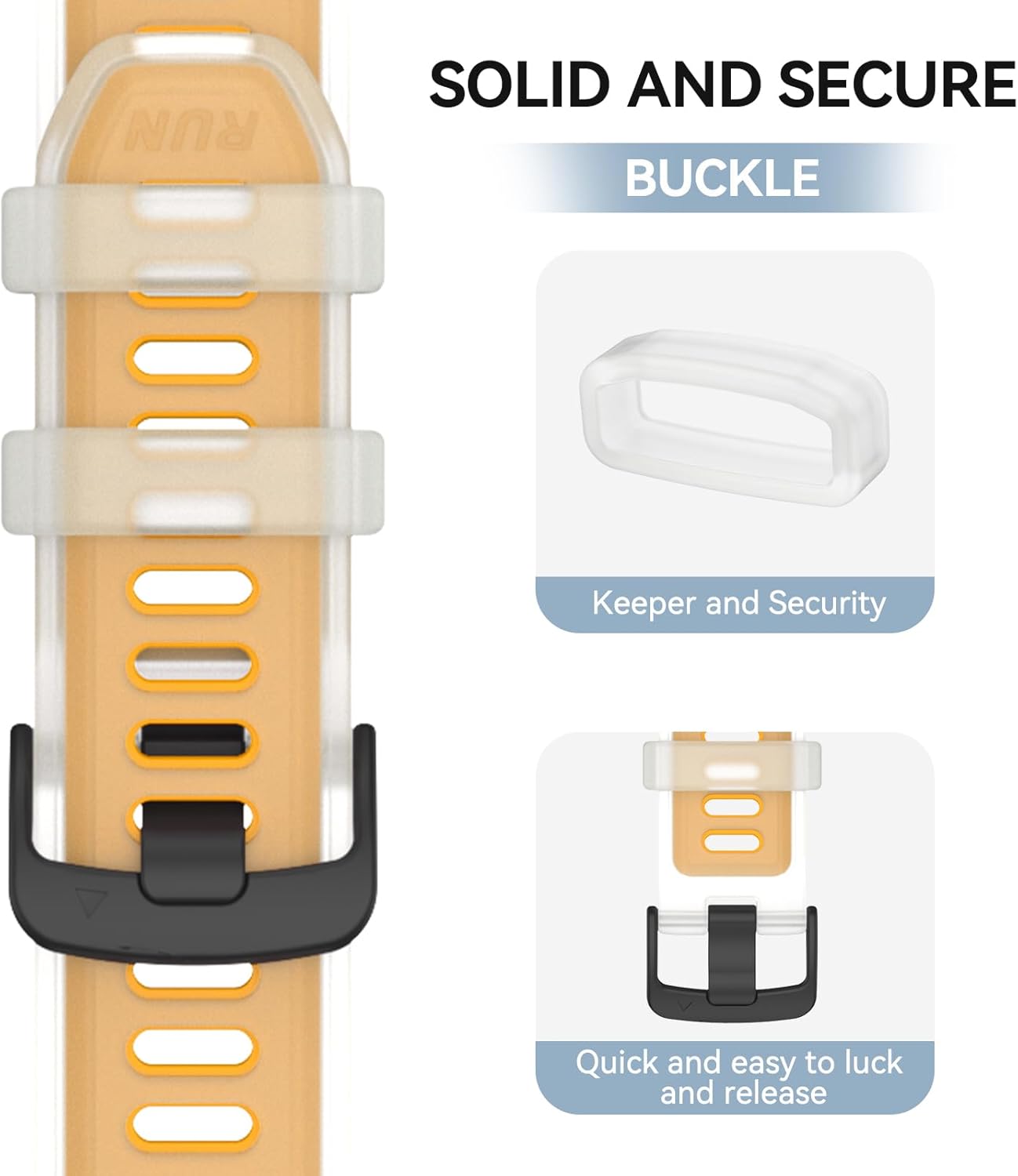Watch Bands for Garmin Forerunner 570 42mm/Forerunner 245/Forerunner 645, 20mm Silicone Replacement Strap for Venu SQ 2/Venu 2 Plus/Approach S40 Smart Watch, Translucent Yellow