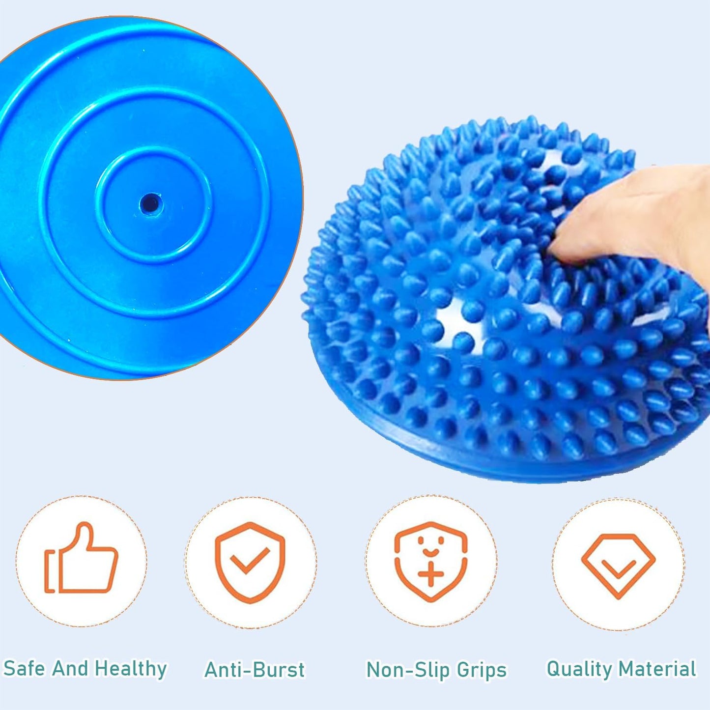2PCS Hedgehog Balance Pods, Half Ball Balance Trainer with Pump | Foot Massage for Kids Adults, Stability Training, Physical Therapy, Yoga Gymnastics, Exercise Fitness