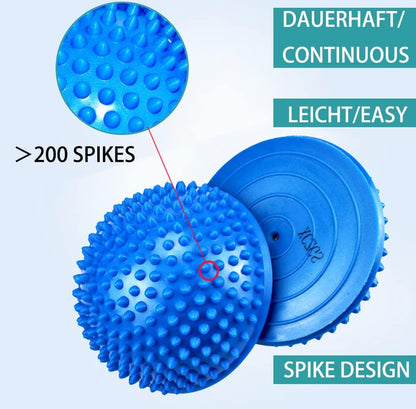 2PCS Hedgehog Balance Pods, Half Ball Balance Trainer with Pump | Foot Massage for Kids Adults, Stability Training, Physical Therapy, Yoga Gymnastics, Exercise Fitness