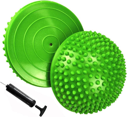 2PCS Hedgehog Balance Pods, Half Ball Balance Trainer with Pump | Foot Massage for Kids Adults, Stability Training, Physical Therapy, Yoga Gymnastics, Exercise Fitness
