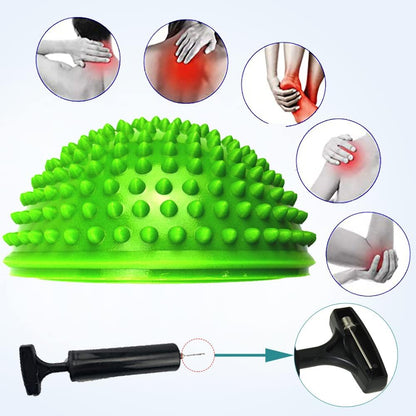 2PCS Hedgehog Balance Pods, Half Ball Balance Trainer with Pump | Foot Massage for Kids Adults, Stability Training, Physical Therapy, Yoga Gymnastics, Exercise Fitness
