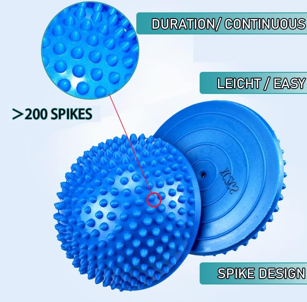 2PCS Hedgehog Balance Pods, Half Ball Balance Trainer with Pump | Foot Massage for Kids Adults, Stability Training, Physical Therapy, Yoga Gymnastics, Exercise Fitness