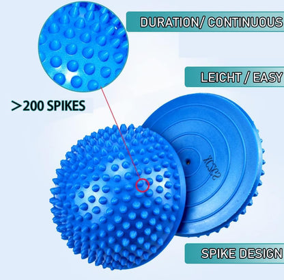 2PCS Hedgehog Balance Pods, Half Ball Balance Trainer with Pump | Foot Massage for Kids Adults, Stability Training, Physical Therapy, Yoga Gymnastics, Exercise Fitness
