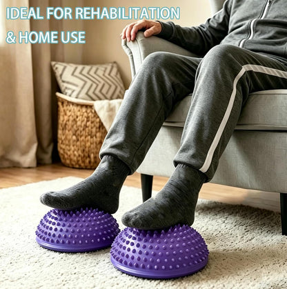 2PCS Hedgehog Balance Pods, Half Ball Balance Trainer with Pump | Foot Massage for Kids Adults, Stability Training, Physical Therapy, Yoga Gymnastics, Exercise Fitness