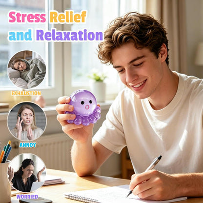 4 Pack Octopus Squishy Stress Balls Slow Rising Anxiety Relief Toys Cute Soft Squeeze Toys for Classroom Prize Birthday Party Favors