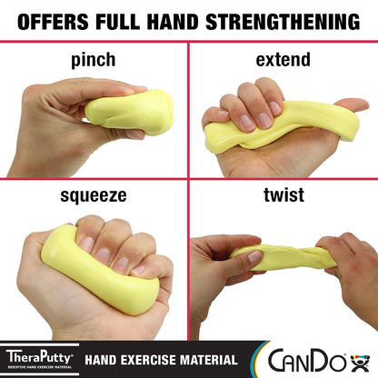 Theraputty Plus Hand Exercise Putty for Rehabilitation, Exercises, Hand Therapy, Hand Strengthening, Stress Relief - Yellow 4 oz X-Soft