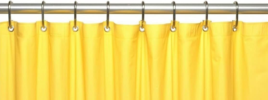 inc. Essentials Magnetized Shower Curtain Liner with Metal Grommets Yellow
