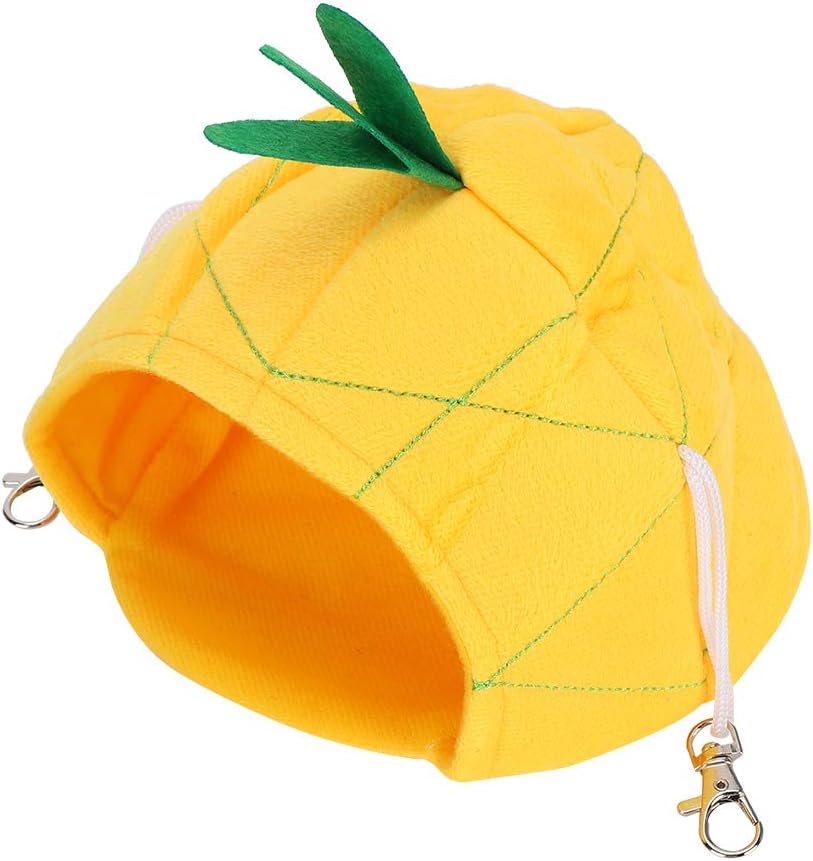 Small Animal Cozy Bed, Cotton Pet Hammock with Thickened Bottom Fixed Hooks for Golden Hamsters Guinea Pigs (Yellow)