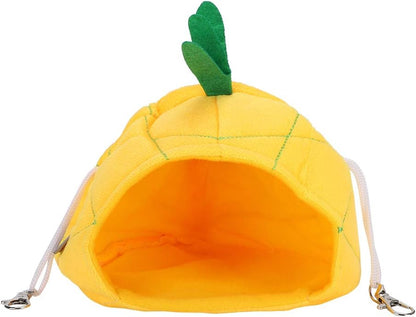 Small Animal Cozy Bed, Cotton Pet Hammock with Thickened Bottom Fixed Hooks for Golden Hamsters Guinea Pigs (Yellow)