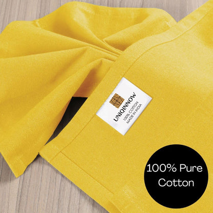 Set of 12 Cotton Cloth Dinner Napkins - Soft Durable Washable - Ideal for Farmhouse Party Wedding Christmas Easter - Perfect Everyday Use Table Linen 17x17 inch Cloth Napkins Yellow