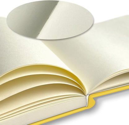 Small Square 5x5 80gsm Mini Notebooks Blank Pages Sketchbooks Travel Journal Pocket Hardcover Paint Writing Notebook Blank Diary Memo Planner Sketchbook PU Leather Cover.Yellow