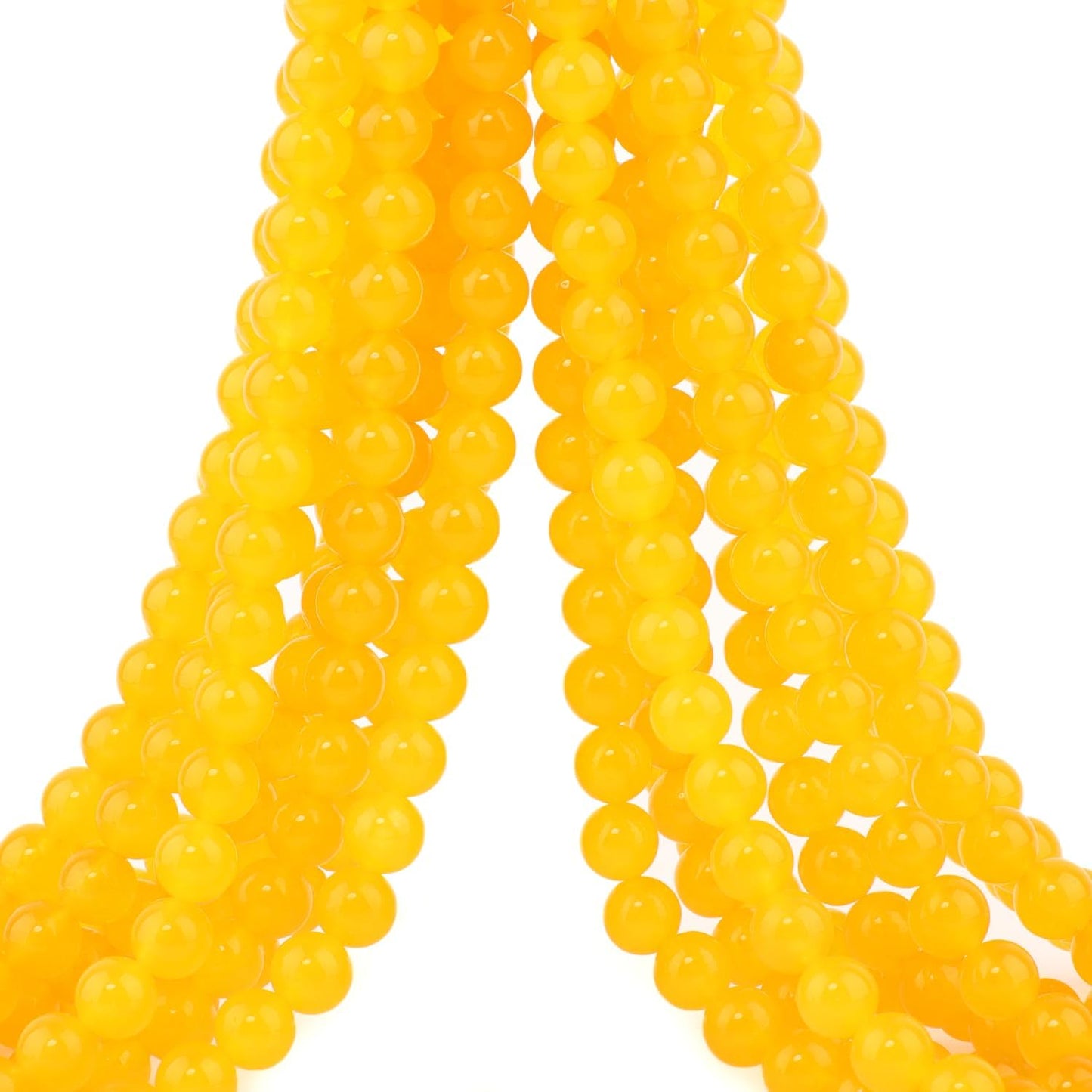 Natural Genuine Stones DIY Tiger Eye Round Spacers 10mm 100pcs Beading Loose Gemstone Hole Size 1mm Charm Smooth Beads for Bracelets Necklaces Earrings (Yellow Jade 10mm)