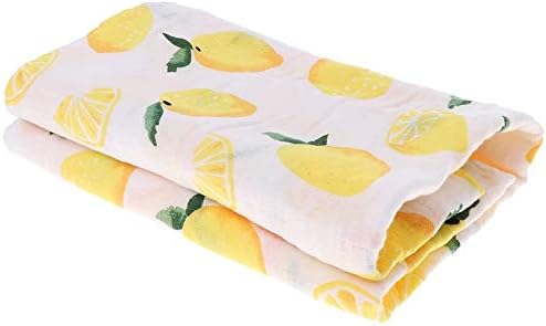 Taotenish Baby Swaddle Blanket Unisex Boys Girls Cotton Muslin Swaddling Blanket Nursing Cover & Burping Cloth - Lemon