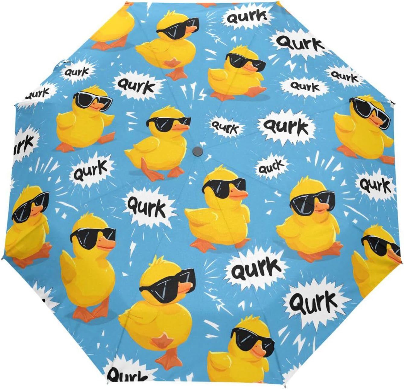 Cool Yellow Ducks Folding Umbrella Auto Open Close Compact travel Umbrella Windproof Waterproof for Rain Sun UV Portable Lightweight Umbrellas for Adults Women Men Large umbrellas