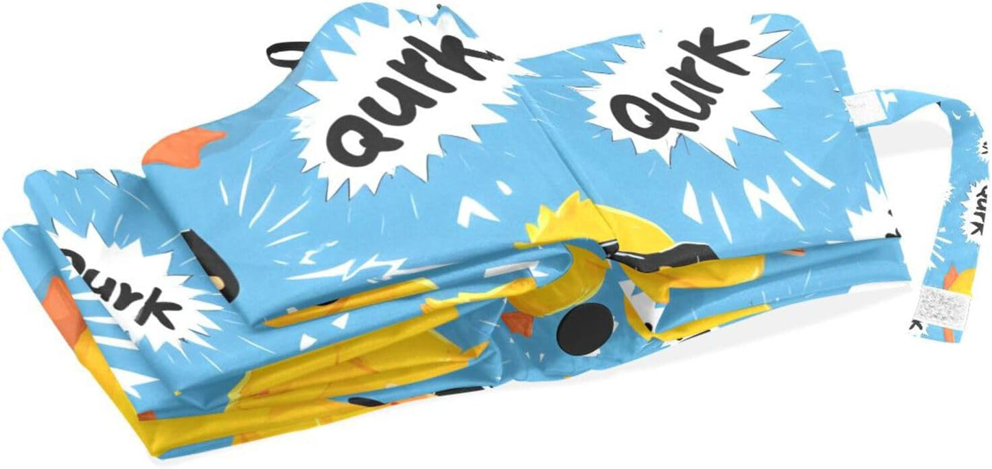 Cool Yellow Ducks Folding Umbrella Auto Open Close Compact travel Umbrella Windproof Waterproof for Rain Sun UV Portable Lightweight Umbrellas for Adults Women Men Large umbrellas