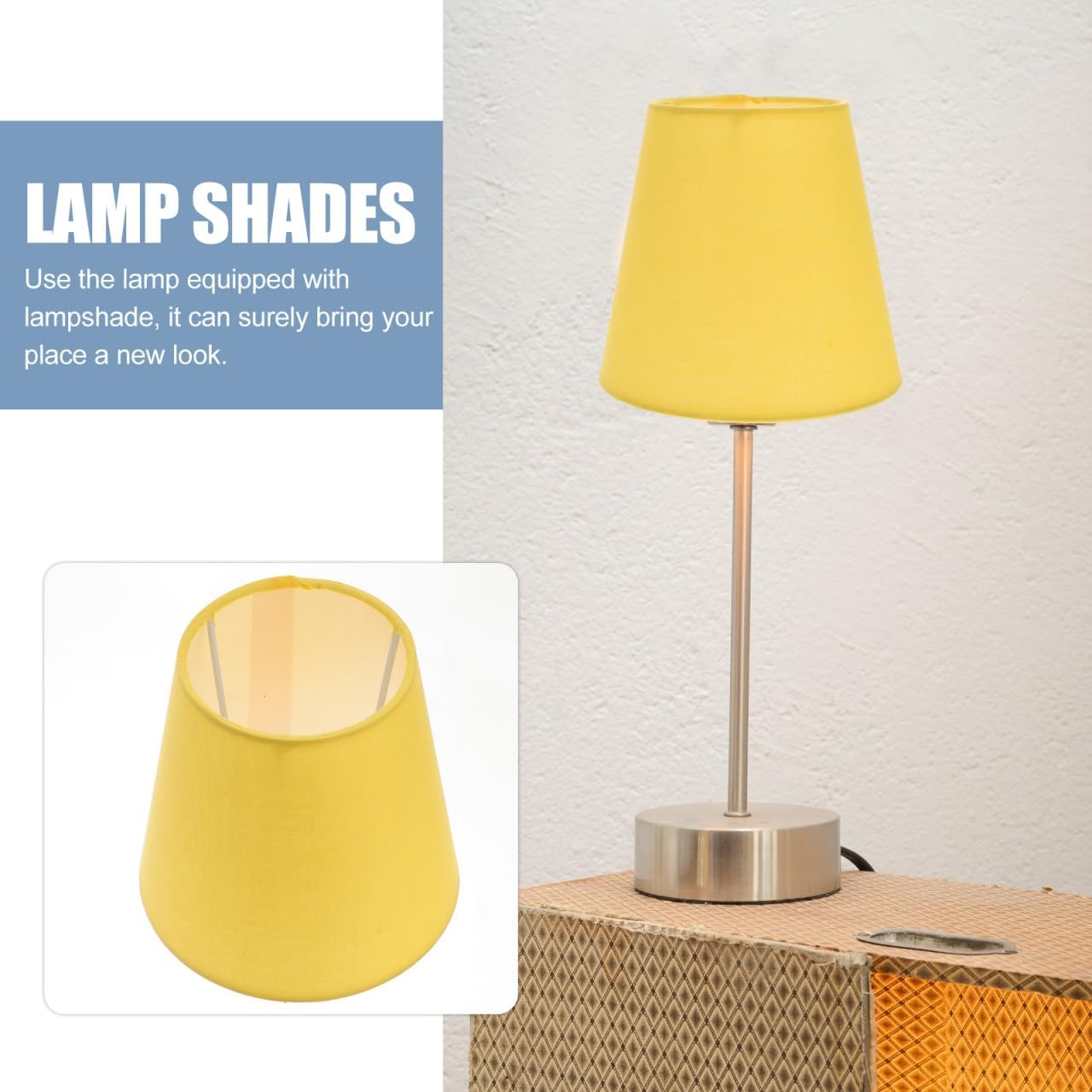 Yellow Fabric Lamp Shade Decorative Light Cover for Home Ceiling Light Décoration