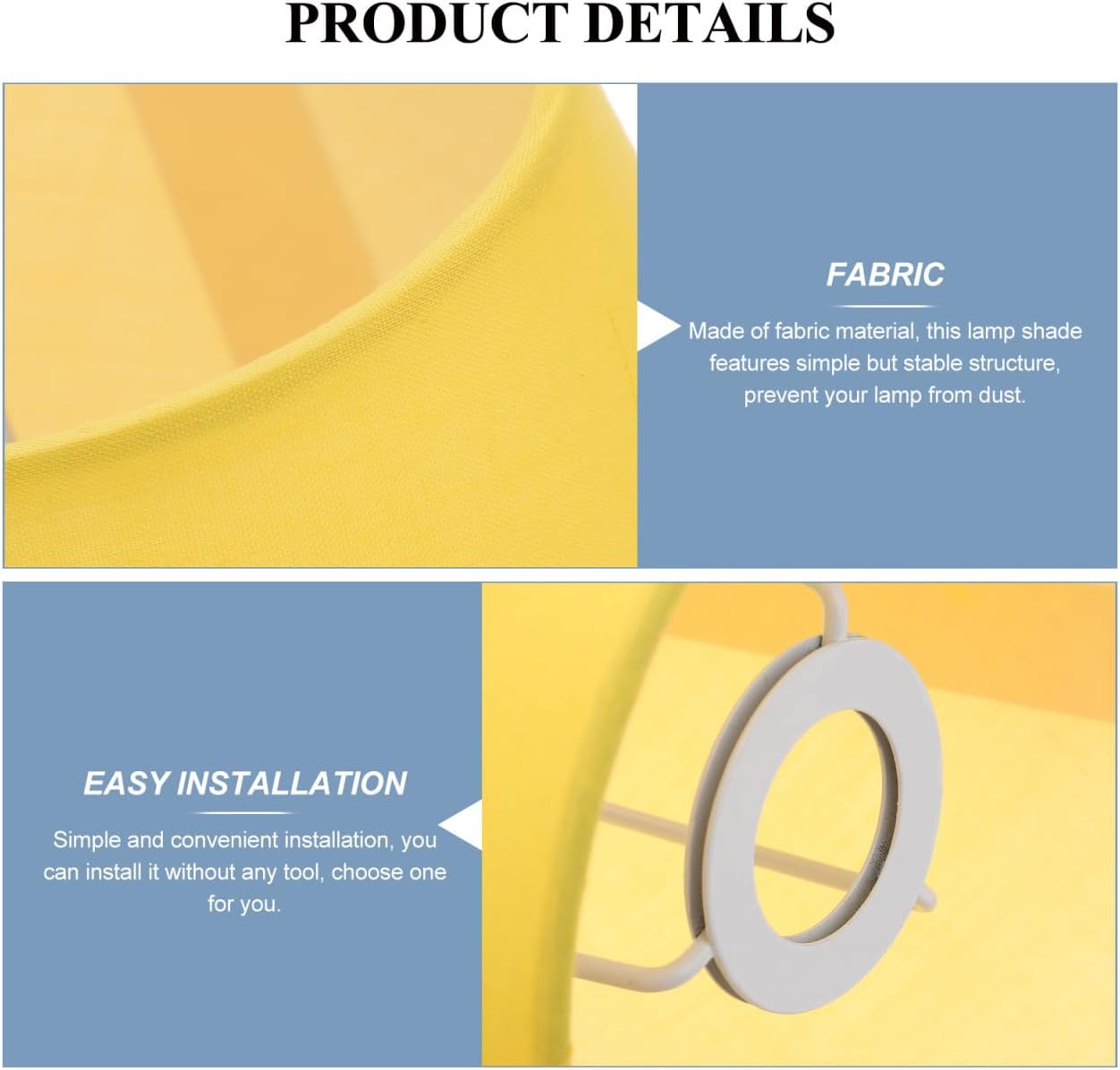 Yellow Fabric Lamp Shade Decorative Light Cover for Home Ceiling Light Décoration