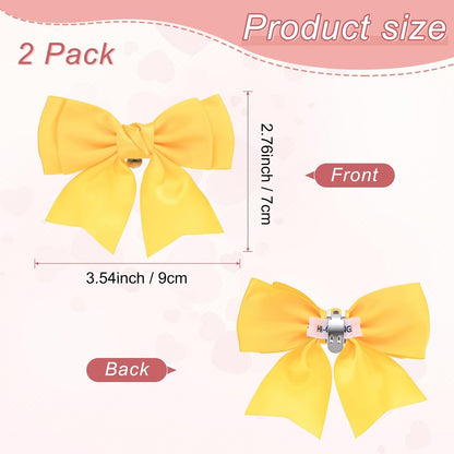 2-Pack Bow Shoe Clips, Satin Elegant Detachable Shoe Buckle Cute Bowknot Shoes Clip Removable for Women/DIY Decor/Wedding