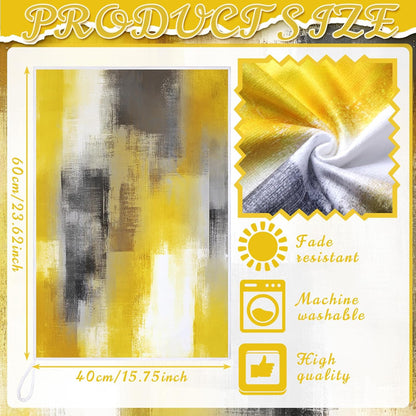4 Pcs Yellow Kitchen Dish Towels Bathroom Hand Towels Absorbent Farmhouse Washcloths for Summer Bathroom Decor Kitchen Accessories Gifts