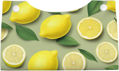 Lemon Tissue Box Cover Holder Rectangle Leather Tissue Cover for Car, Waterproof Tissue Box Holder for Office, Bathroom, Bedroom, Dining Table
