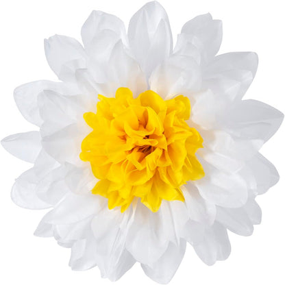 Sunflowers Party Decorations Yellow Tissue Pom Poms Paper Flowers for Classroom Baby Shower Wedding Birthday Party Backdrop Home Decoration, 10 Inch, Pack of 18