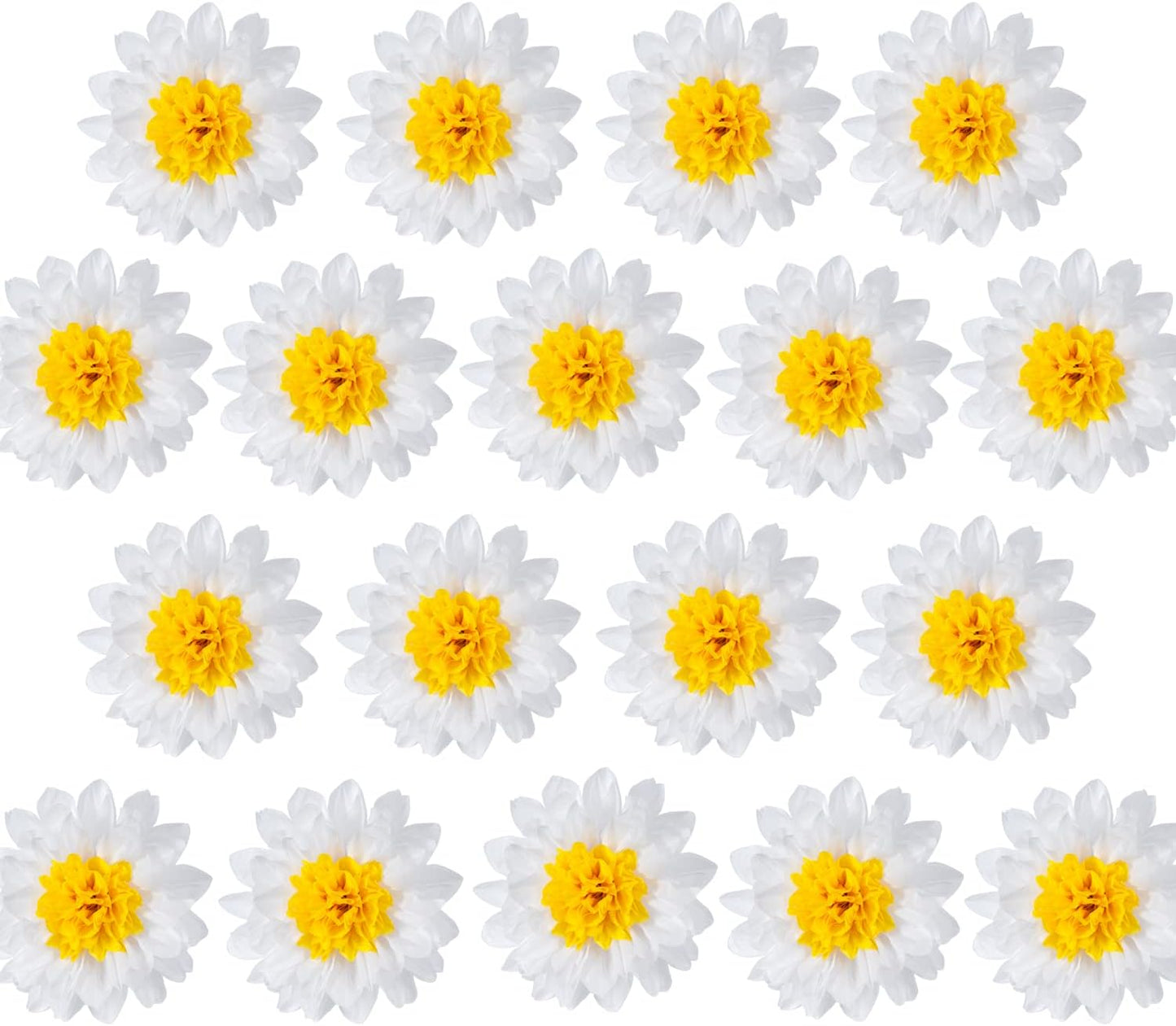 Sunflowers Party Decorations Yellow Tissue Pom Poms Paper Flowers for Classroom Baby Shower Wedding Birthday Party Backdrop Home Decoration, 10 Inch, Pack of 18