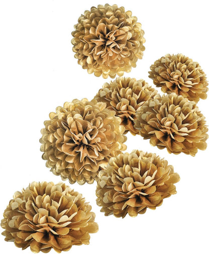 Sunflowers Party Decorations Yellow Tissue Pom Poms Paper Flowers for Classroom Baby Shower Wedding Birthday Party Backdrop Home Decoration, 10 Inch, Pack of 18
