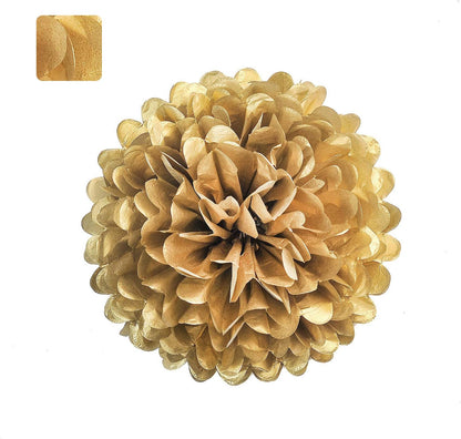 Sunflowers Party Decorations Yellow Tissue Pom Poms Paper Flowers for Classroom Baby Shower Wedding Birthday Party Backdrop Home Decoration, 10 Inch, Pack of 18