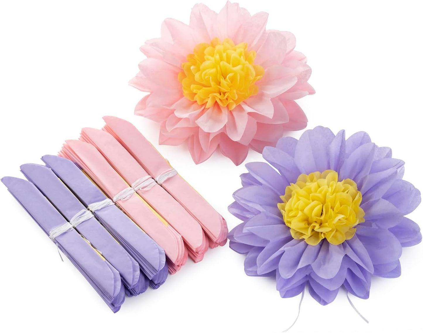 Sunflowers Party Decorations Yellow Tissue Pom Poms Paper Flowers for Classroom Baby Shower Wedding Birthday Party Backdrop Home Decoration, 10 Inch, Pack of 18