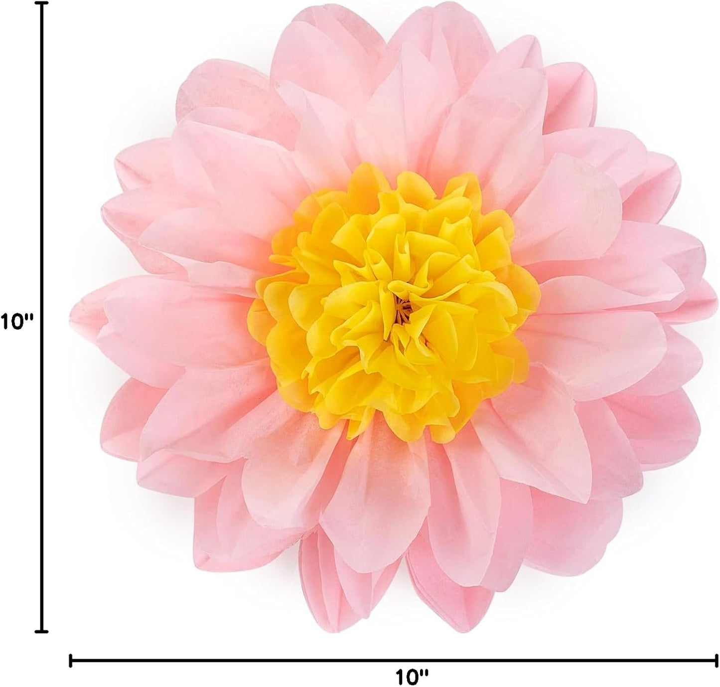 Sunflowers Party Decorations Yellow Tissue Pom Poms Paper Flowers for Classroom Baby Shower Wedding Birthday Party Backdrop Home Decoration, 10 Inch, Pack of 18