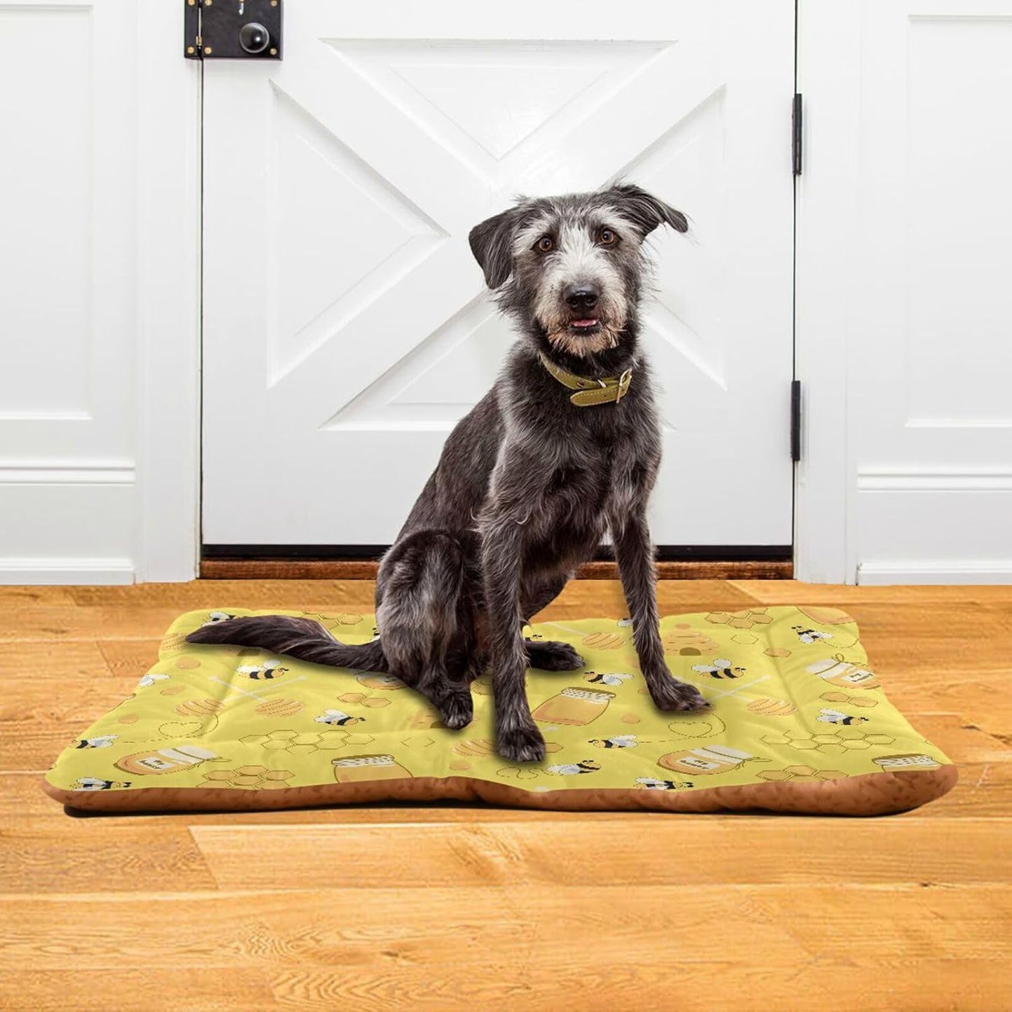Yellow Bee Honey Pet Bed Cute Dog Bed Mat Absorbing Non Slip Pad Pet Sleeping Mat for Small, Medium, and Large Dogs Puppy Cat 24 in x 18 in