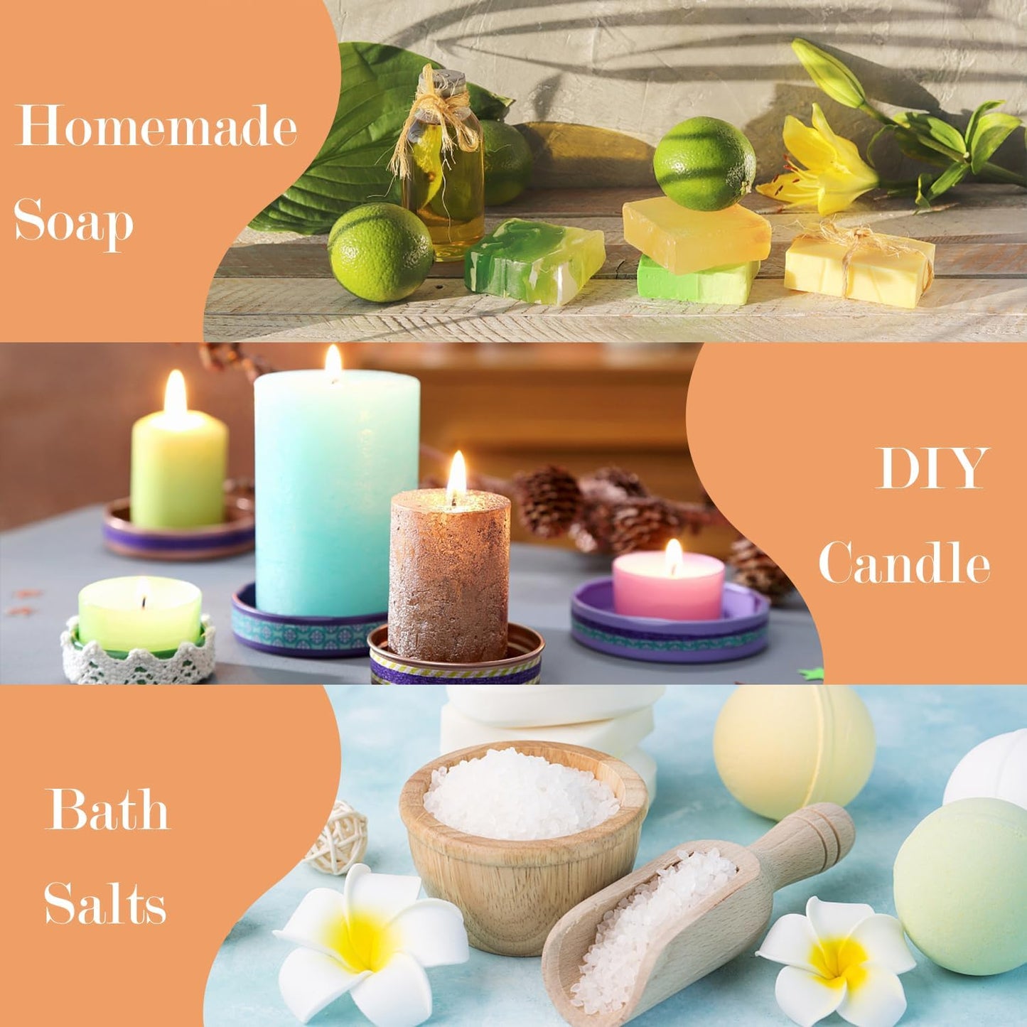 Citrus Essential Oils Set for Diffuser, Fragrance Oil | Sweet Orange, Bergamot, Lemon, Grapefruit, Mandarin Orange, Lime Scented Oil for Soap Making, Candle Making